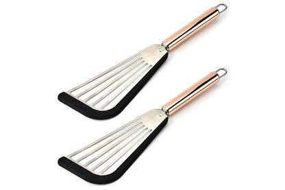 2Pcs Nonstick Cookware Spatula With Silicone Edge Heat Resistant Kitchen Cooking Thin Spatula Flipper V1263-JX-7443