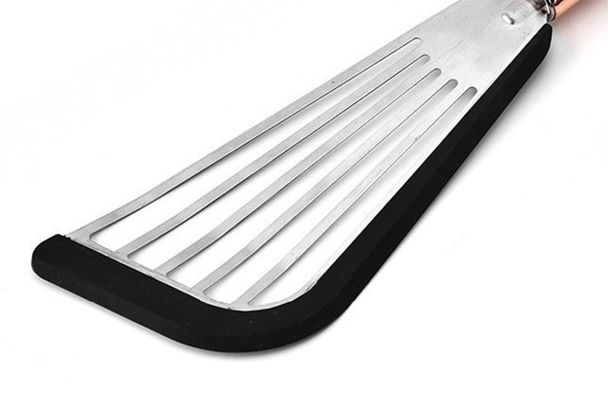 2Pcs Nonstick Cookware Spatula With Silicone Edge Heat Resistant Kitchen Cooking Thin Spatula Flipper V1263-JX-7443