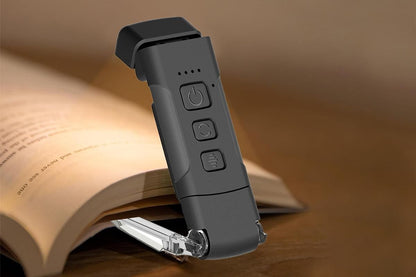 2Pcs USB Rechargeable Book Light Bookmark Lamp with 3 Colors and 5 Brightness-Black V1263-JX-7445-1