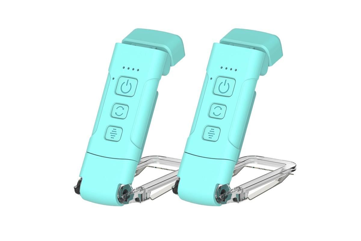 2Pcs USB Rechargeable Book Light Bookmark Lamp with 3 Colors and 5 Brightness-White V1263-JX-7445-2