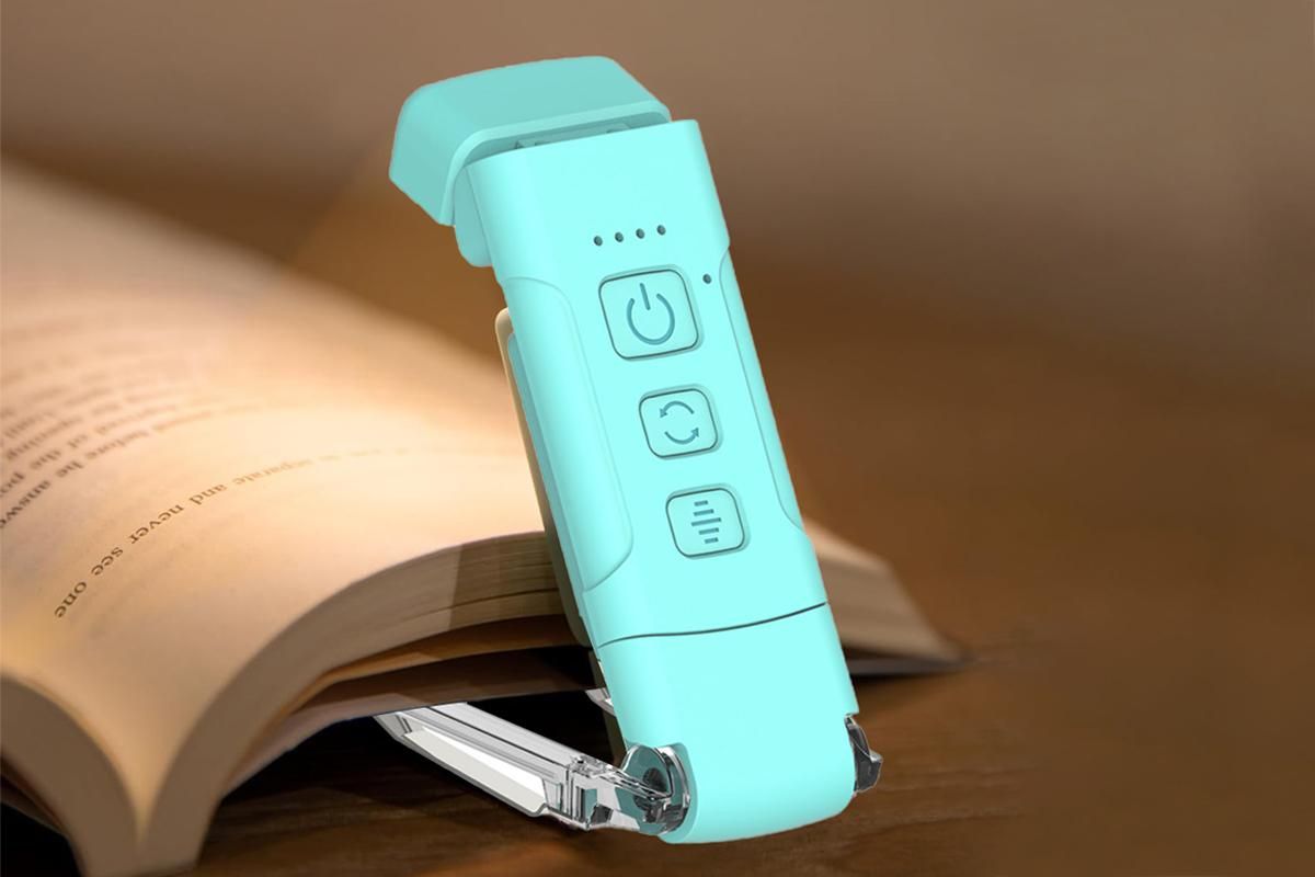 2Pcs USB Rechargeable Book Light Bookmark Lamp with 3 Colors and 5 Brightness-Blue V1263-JX-7445-3