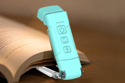2Pcs USB Rechargeable Book Light Bookmark Lamp with 3 Colors and 5 Brightness-Blue V1263-JX-7445-3
