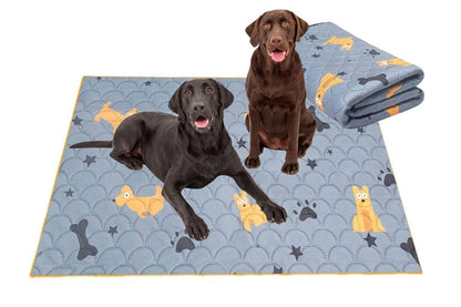 2Pcs Washable Pet Dog Training Pee Pad Reusable Absorbent Cushion Pet Pee Mat-Light Gray M V1263-JX-7446-2
