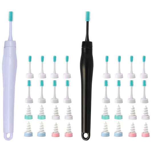 32pcs Ear Wax Remover Tool Reusable Spiral Ear Wax Remover Silicone Ear Cleaner for Adults Kids -Black and V1263-JX-7447-2