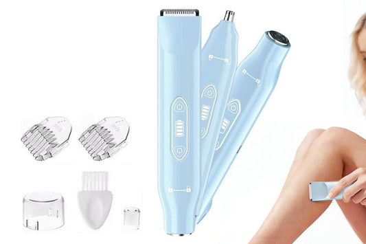 3-in-1 Electric Shaver Nose Hair Trimmer for Face Body Bikini Underarm and Legs - Sky Blue V1263-JX-7449-3