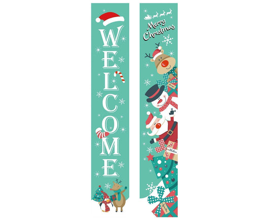 Xmas Couplet Thicker Porch Sign-Light Green V1263-JX-745