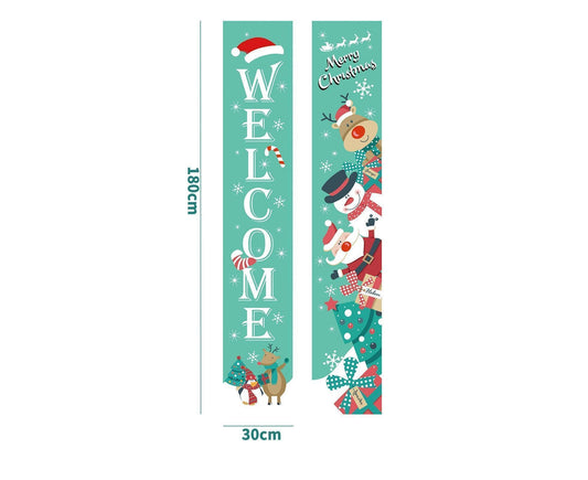 Xmas Couplet Thicker Porch Sign-Light Green V1263-JX-745