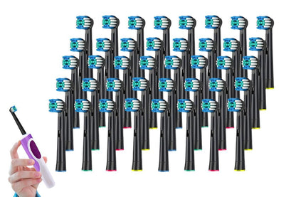 40 Pack Replacement Heads Compatible with Oral B Soft Electric Toothbrush Heads V1263-JX-7451