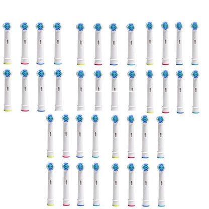 40pcs 3D Whitening Replacement Brush Heads Compatible with Oral-B Toothbrush V1263-JX-7452
