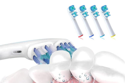 4 Piece Best Double Clean Replacement Brush Heads Compatible With Oral-B V1263-JX-7458