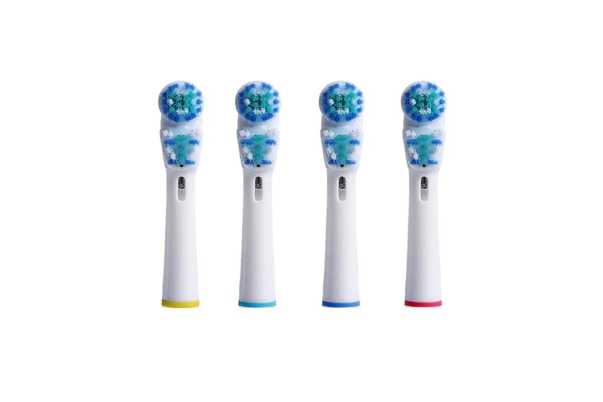 4 Piece Best Double Clean Replacement Brush Heads Compatible With Oral-B V1263-JX-7458