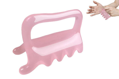 Back Massager Handheld Acupressure Gua Sha Tool for Full Body Muscle Relief -Pink V1263-JX-7467