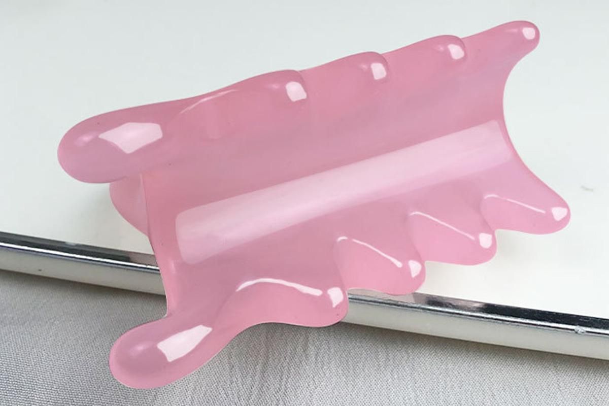 Back Massager Handheld Acupressure Gua Sha Tool for Full Body Muscle Relief -Pink V1263-JX-7467