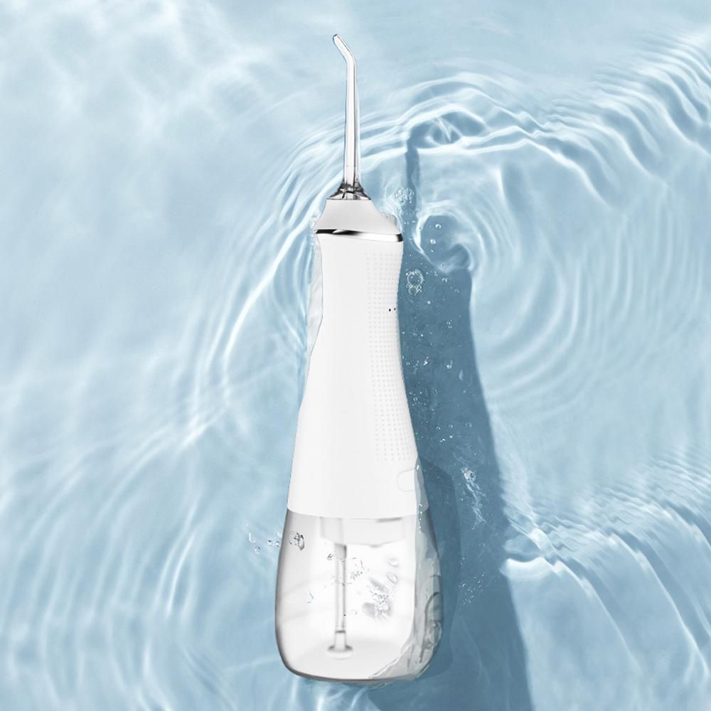 Cordless Water Flosser Teeth Cleaner 300ML Dental Flosser with 4 Jet Tips -White V1263-JX-7469-2