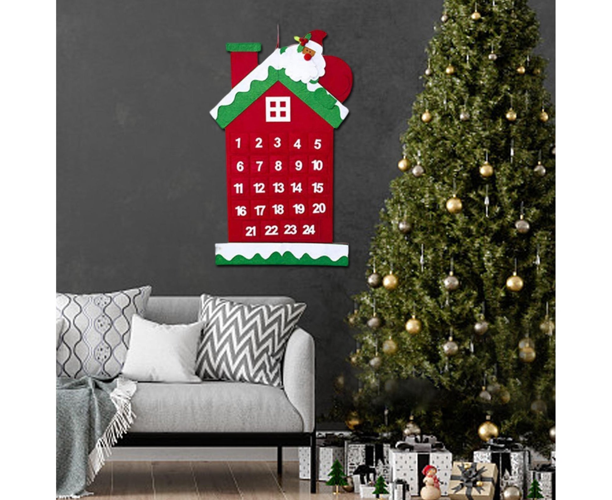 Xmas Tree Wall Calendar Fine Workmanship-B V1263-JX-747