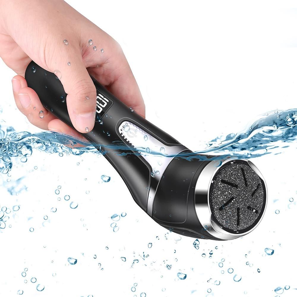 Electric Callus Remover for Feet Water-resistant 2 Speeds Pedicure Kit -Black and 12pcs kit V1263-JX-7472-1