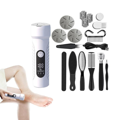 Electric Callus Remover for Feet Water-resistant 2 Speeds Pedicure Kit -Black and 12pcs kit V1263-JX-7472-1