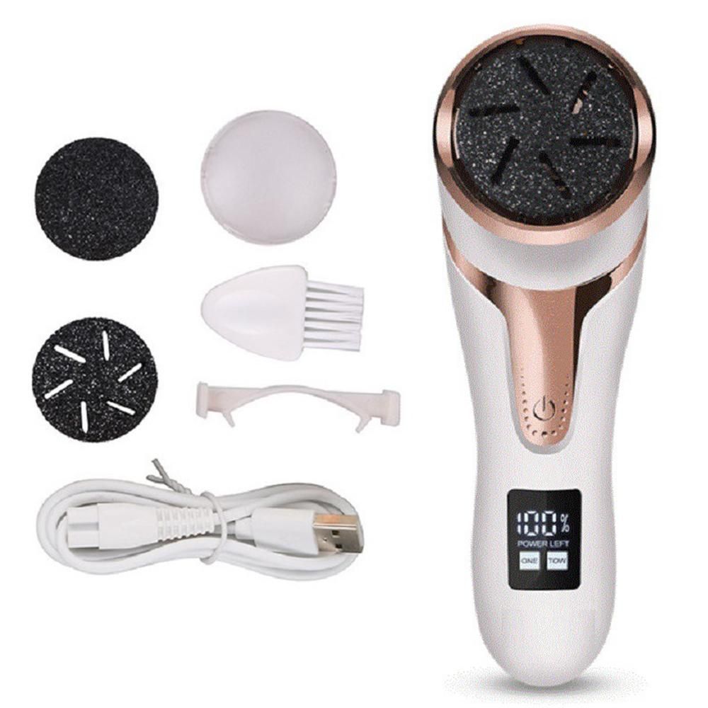 Electric Callus Remover for Feet Water-resistant 2 Speeds Pedicure Kit -White and 12pcs kit V1263-JX-7472-2