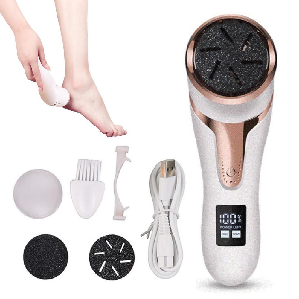 Electric Callus Remover for Feet Water-resistant 2 Speeds Pedicure Kit -White and 12pcs kit V1263-JX-7472-2