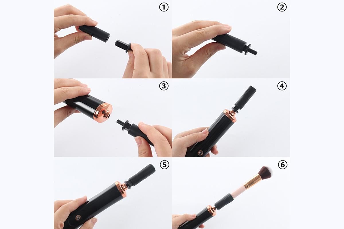 Electric Makeup Brush Cleaner Dryer Electric Cosmetic Make Up Brushes Set Cleaning Tool-Black V1263-JX-7475