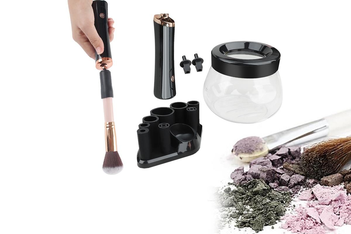Electric Makeup Brush Cleaner Dryer Electric Cosmetic Make Up Brushes Set Cleaning Tool-Black V1263-JX-7475