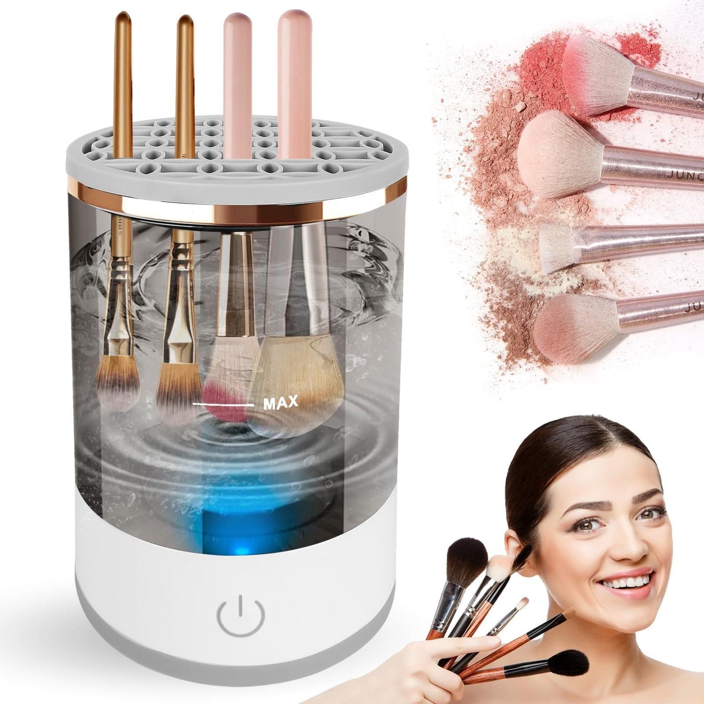 Electric Makeup Brush Cleaner Dryer Electric Cosmetic Make Up Brushes Set Cleaning Tool-Black V1263-JX-7475