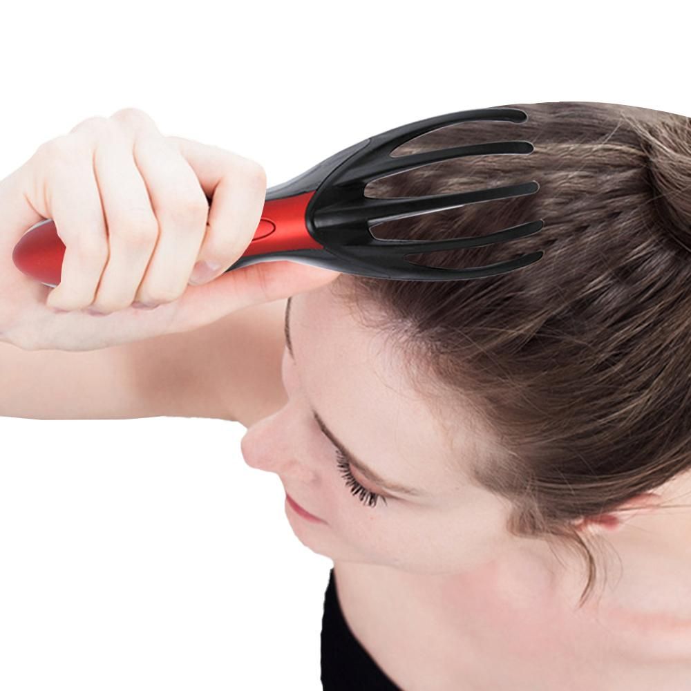 Finger Gripper Claw Massager Electric Head Massager Octopus Scalp Stress Relax -Red V1263-JX-7478-2