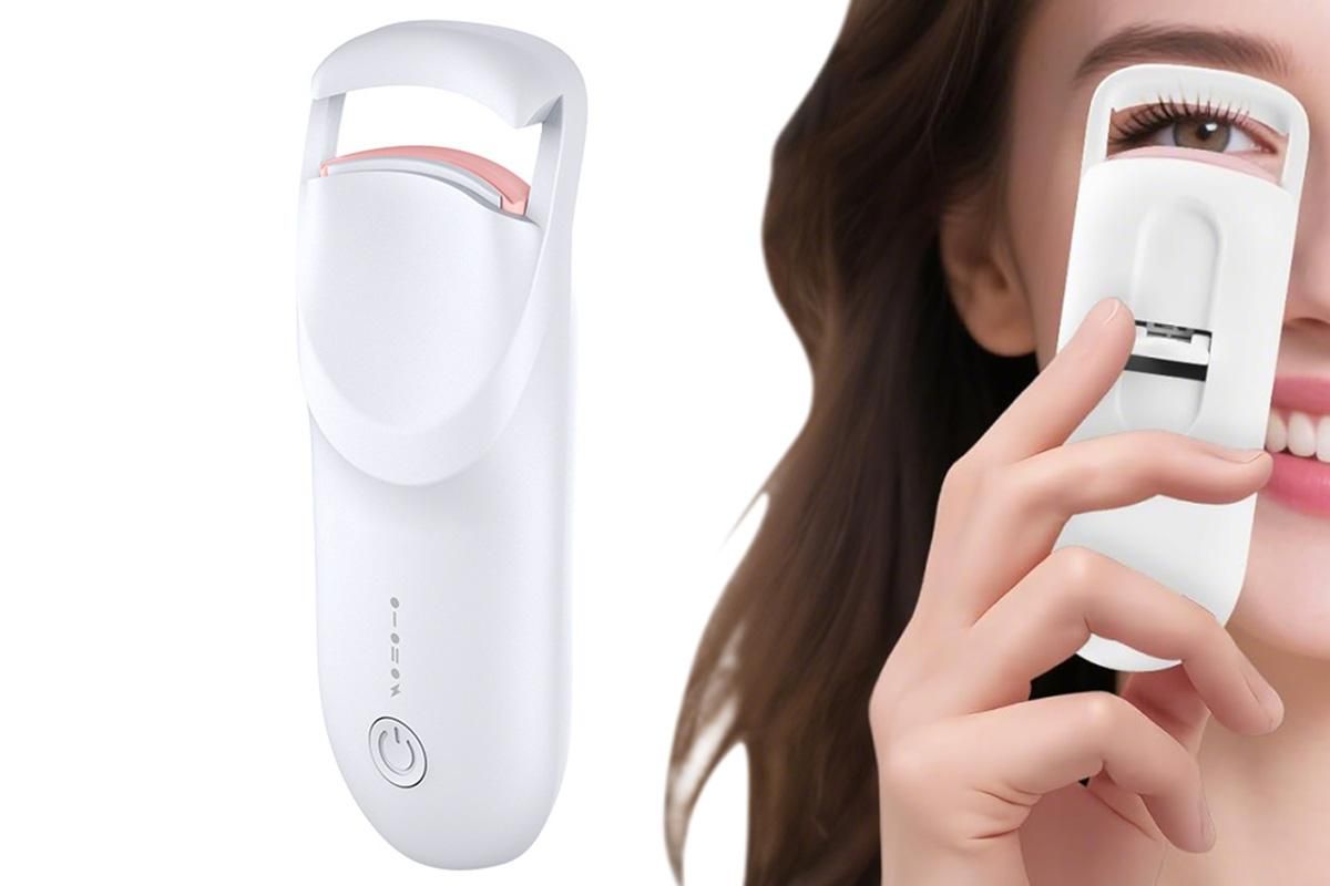 Heated Eyelash Curler Portable Electric Lash Curler Natural Curls-White V1263-JX-7482
