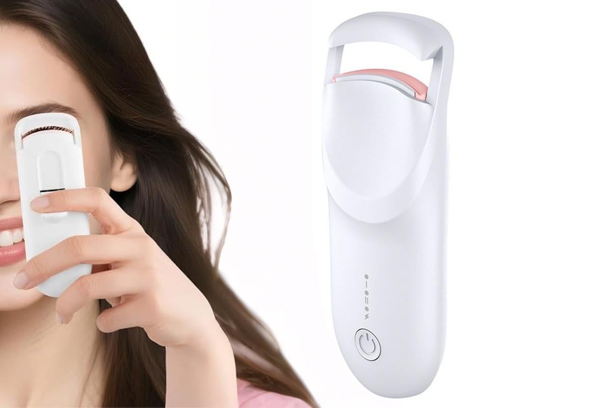 Heated Eyelash Curler Portable Electric Lash Curler Natural Curls-White V1263-JX-7482