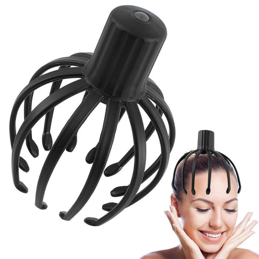 Head Scalp Massager Electric Octopus Claw Scalp Massage Tool Portable Muscle Relaxation Equipment -Black V1263-JX-7483