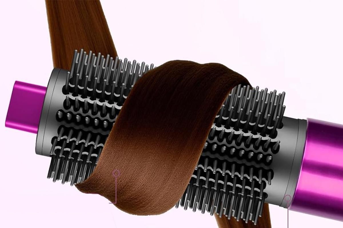 Large Round Volumizing Brush Attachment Compatible with Dyson Airwrap HS01/05/08-Rose V1263-JX-7485-2
