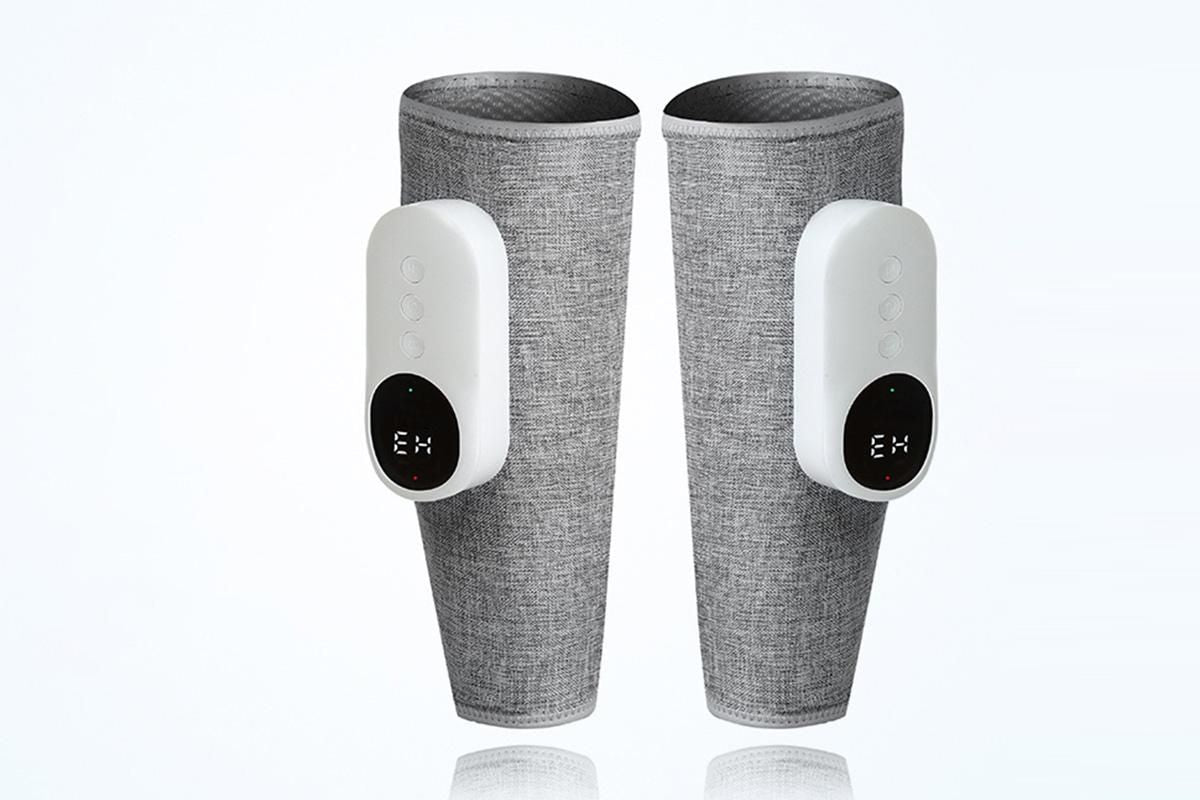 Leg Massager Muscles Relax Heated Air Compression Foot Massage for Calf Blood Circulation-Grey V1263-JX-7486
