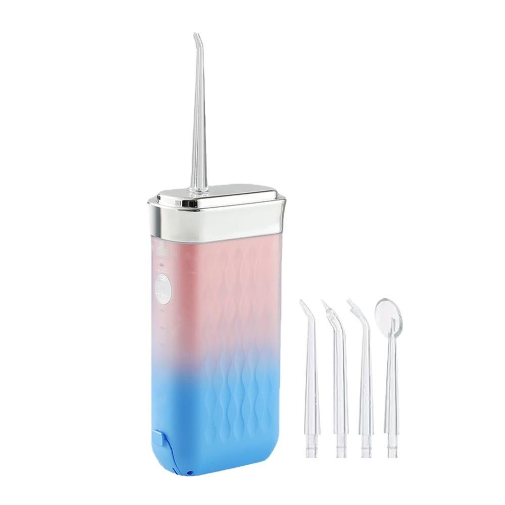 Mini Portable Oral Irrigator Rechargeable Water Dental Flosser With Stretchable Water Tan -Grey V1263-JX-7488-2