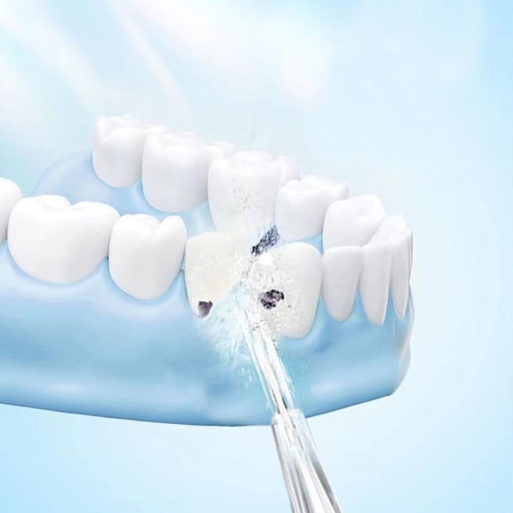 Mini Portable Oral Irrigator Rechargeable Water Dental Flosser With Stretchable Water Tan -Blue V1263-JX-7488-3