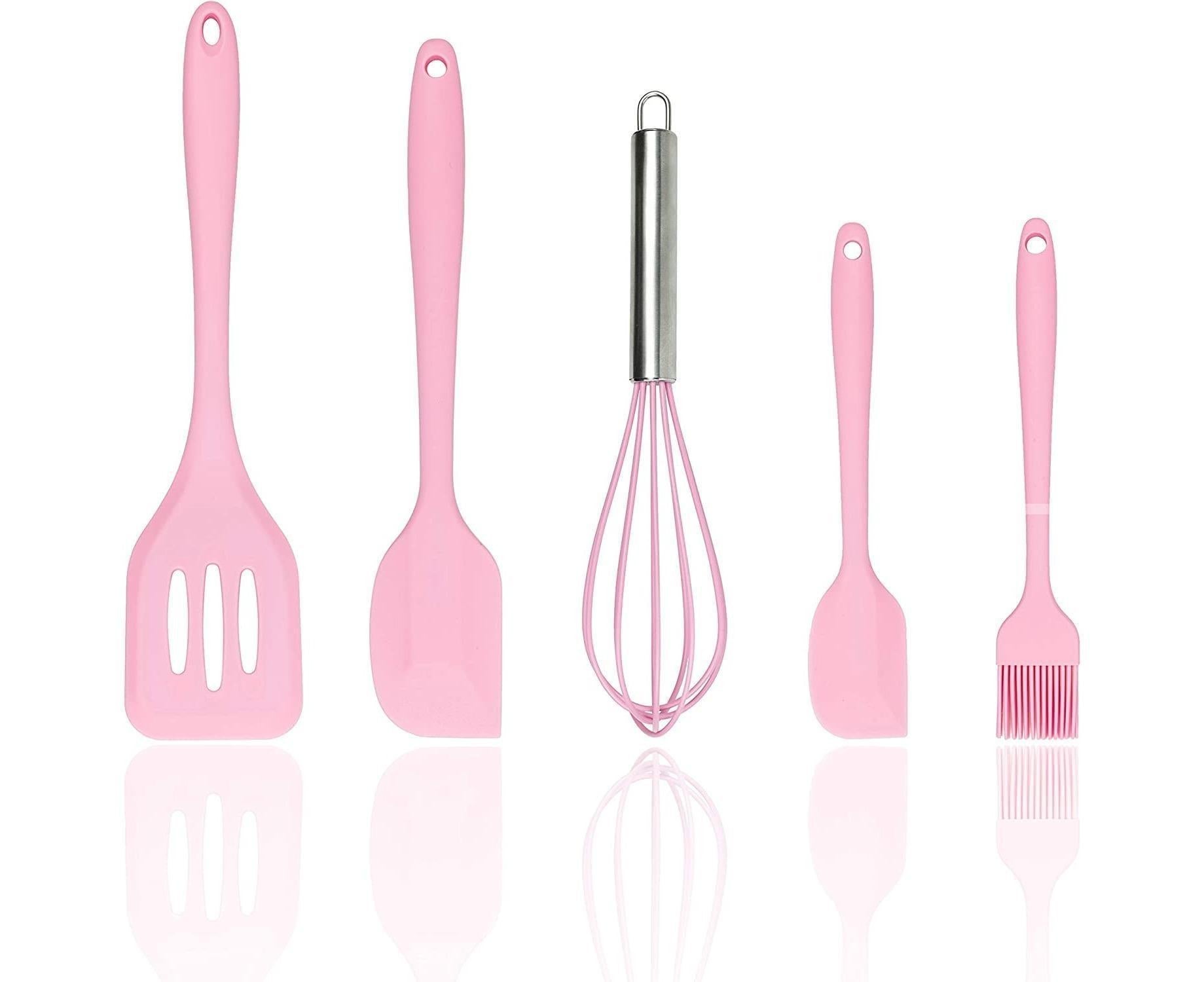 Silicone Baking Utensils Set - Heat-Resistant - Pink V1263-JX-749