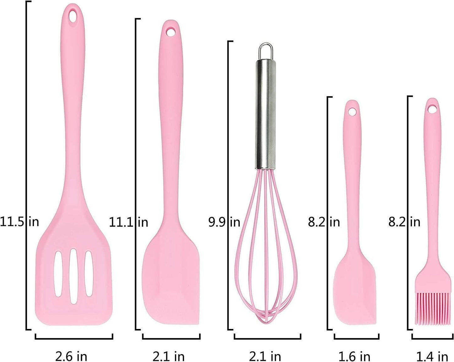 Silicone Baking Utensils Set - Heat-Resistant - Pink V1263-JX-749
