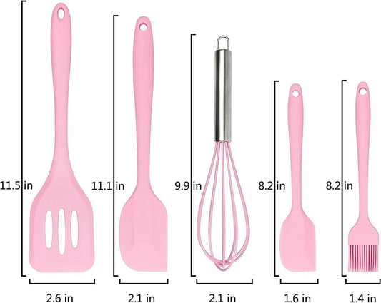 Silicone Baking Utensils Set - Heat-Resistant - Pink V1263-JX-749