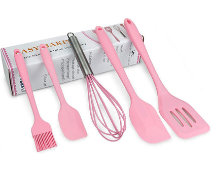 Silicone Baking Utensils Set - Heat-Resistant - Pink V1263-JX-749