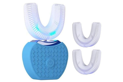 U-Shaped Electric Toothbrush 360-degree Sonic Cleaning Tooth Brush for Adults-blue V1263-JX-7493-1