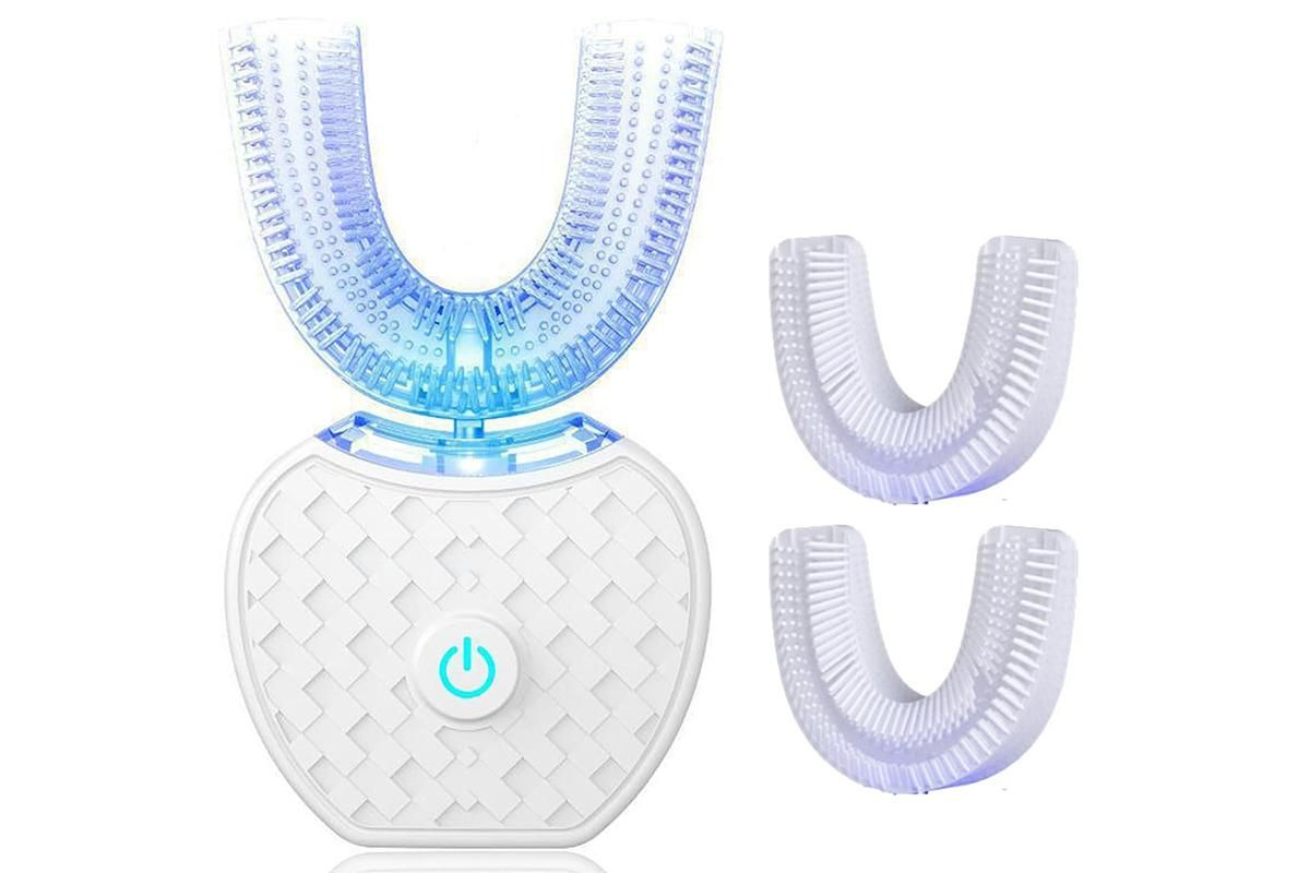 U-Shaped Electric Toothbrush 360-degree Sonic Cleaning Tooth Brush for Adults-blue V1263-JX-7493-1