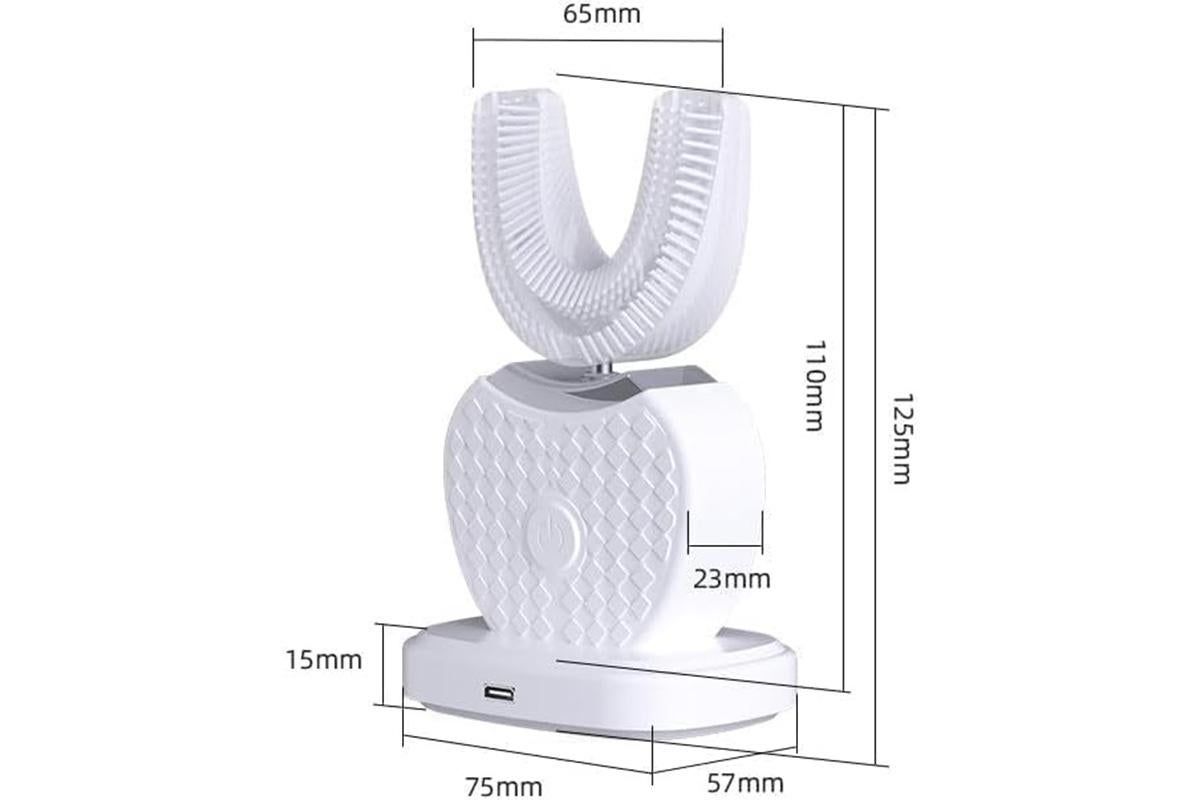 U-Shaped Electric Toothbrush 360-degree Sonic Cleaning Tooth Brush for Adults-white V1263-JX-7493-3