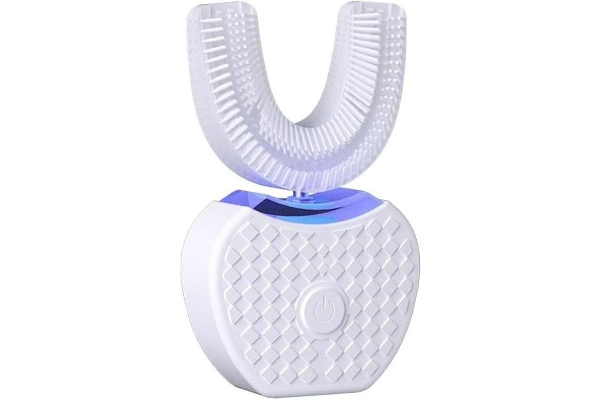 U-Shaped Electric Toothbrush 360-degree Sonic Cleaning Tooth Brush for Adults-white V1263-JX-7493-3