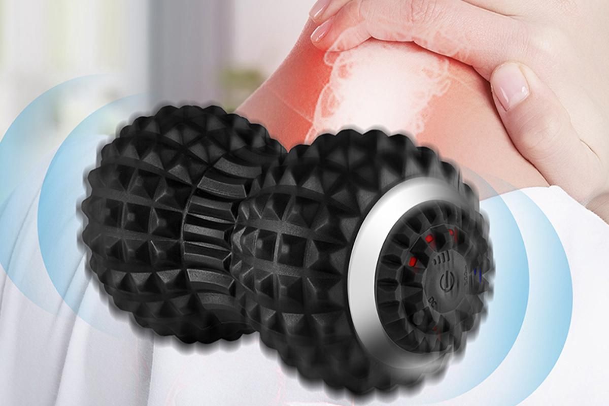 Vibrating Roller Massager Electric Massage Ball Back Foot Muscle Pain Relief-Black V1263-JX-7494