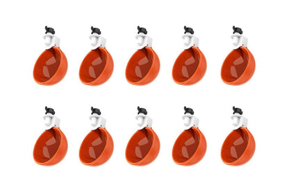 10Pcs Chicken Water Cup Feeder Automatic Drinking Bowl Poultry Cup-Orange V1263-JX-7497
