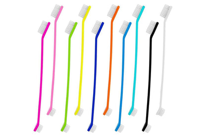 10 Pcs Pet Toothbrush Dual-End Long Handle for Dogs Cats V1263-JX-7498