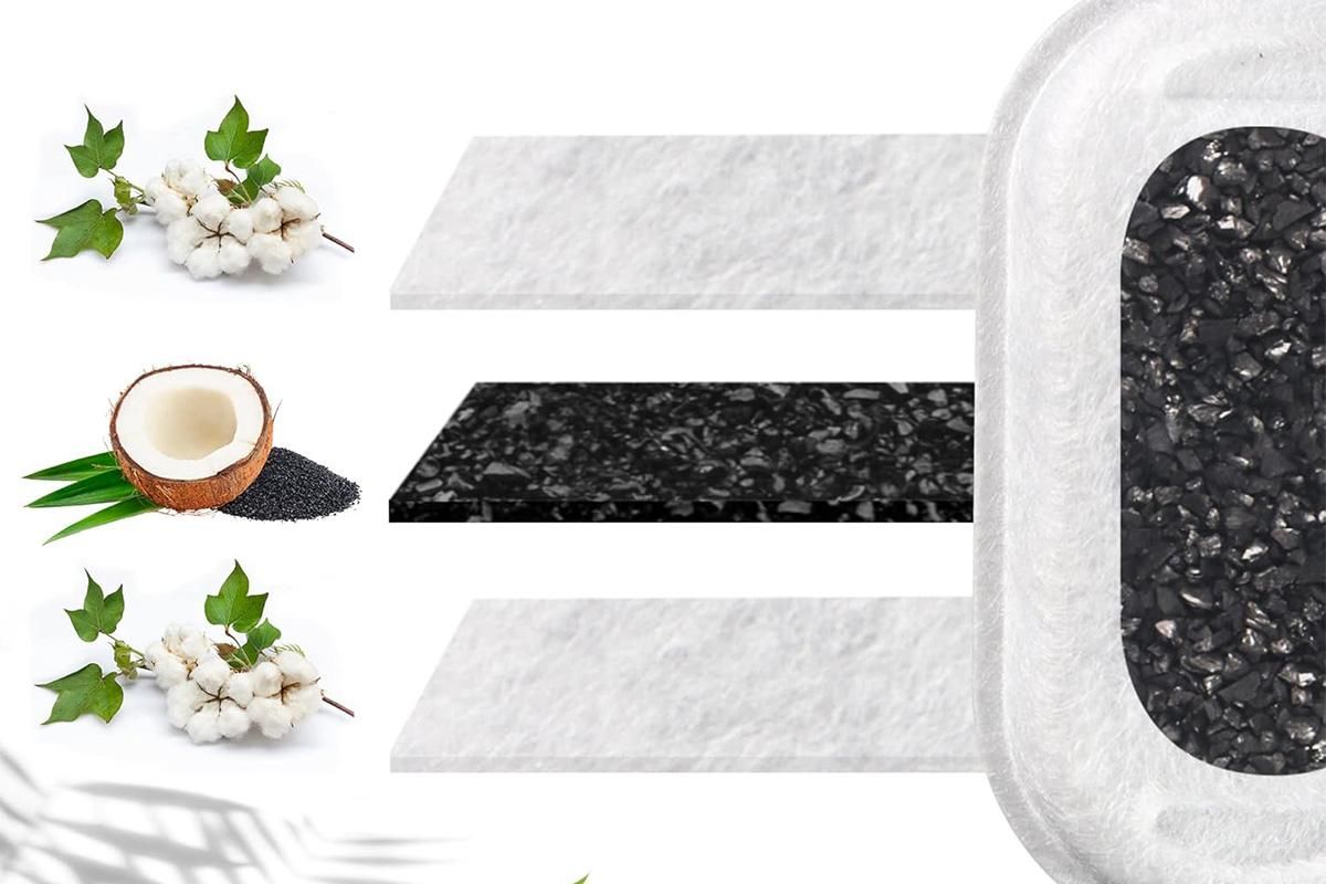 12 Sets Carbon Filters Water Fountain Replacement for Pet Dog Cat Water Drinking V1263-JX-7500