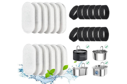 12 Sets Carbon Filters Water Fountain Replacement for Pet Dog Cat Water Drinking V1263-JX-7500