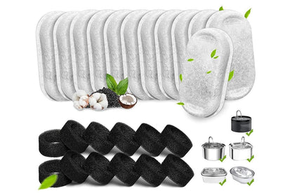 12 Sets Carbon Filters Water Fountain Replacement for Pet Dog Cat Water Drinking V1263-JX-7500