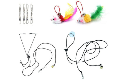 20Pcs Interactive Cat Wand Toys with Feather Replacements for Cats Play and Exercise V1263-JX-7502