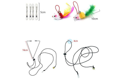 20Pcs Interactive Cat Wand Toys with Feather Replacements for Cats Play and Exercise V1263-JX-7502